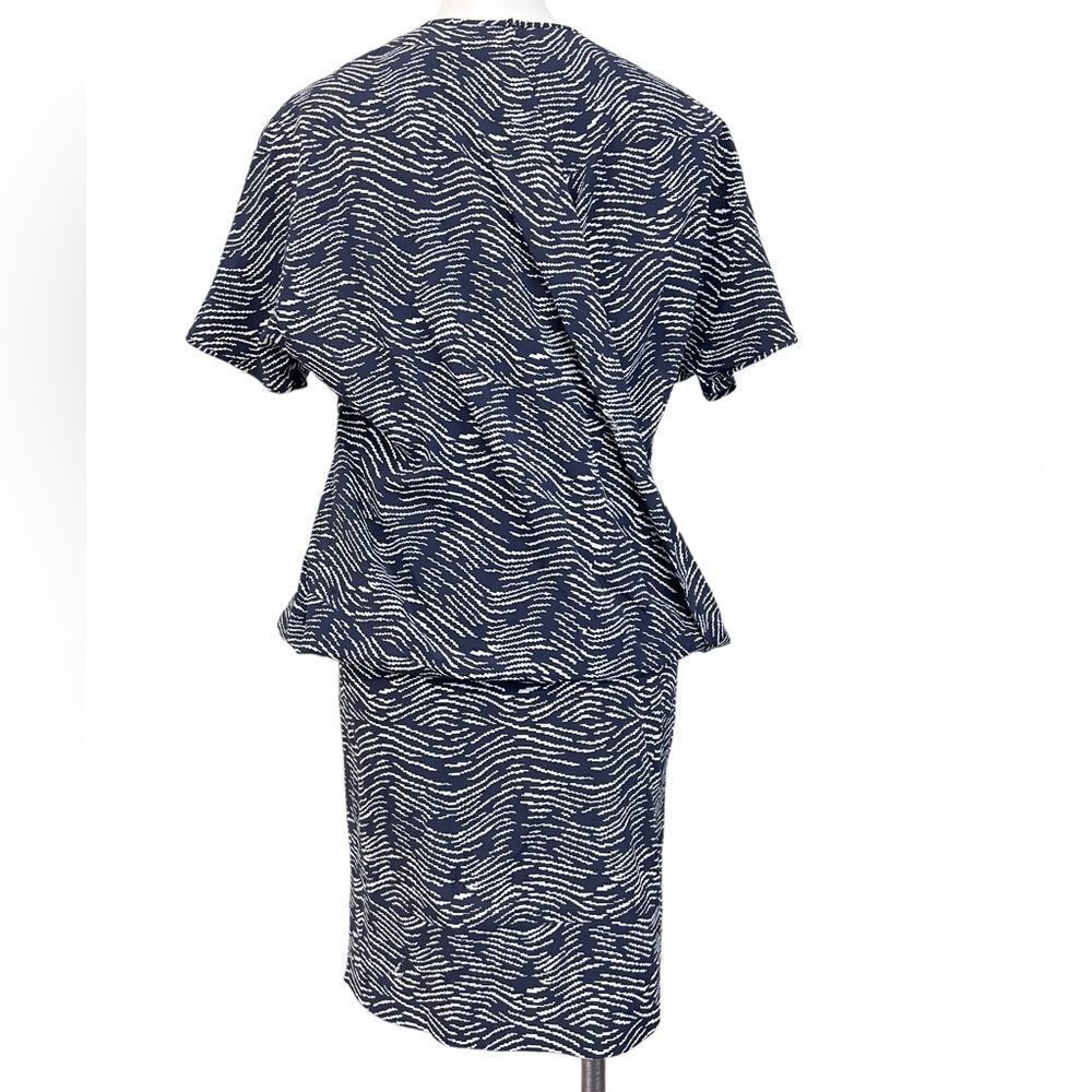 Derek Lam Silk Shift Dress Navy blue US 6 short sleeve -10 - Picture 3 of 6